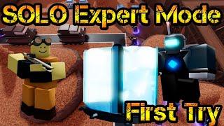 SOLO Expert Mode Tower Blitz First Try New Roblox Tower Defense Simulator