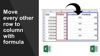 Microsoft Excel Moving Even or Odd Row Data to different column