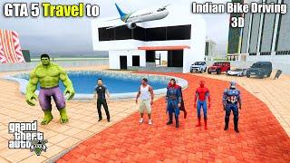 Franklin and Avengers Going GTA 5 Travel into INDIAN BIKE DRIVING 3D | GTA V AVENGERS ! (Part-1)