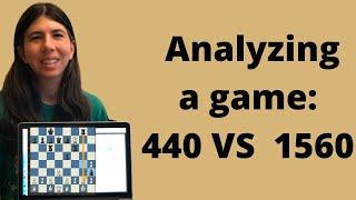 Analyzing a 440 VS 1560 rated player chess game