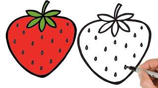 How to Draw Strawberry | Step by Step Drawing Tutorial