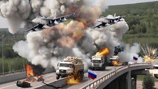 Today, September 27th! 450 Tons Of Russian Ammunition Convoy Destroyed By US BGM-71 TOW MISSILE