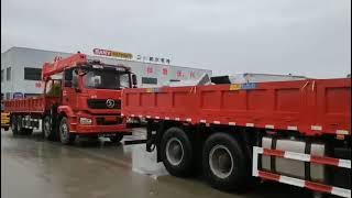 SHENBAI SHACMAN 8X4 SANY PALFINGER 25T Folding Crane Truck for Cargo transport lifting