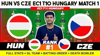 HUN vs CZE || HUN vs CZE Prediction || HUN VS CZE 1ST ECI T10 HUNGARY MATCH