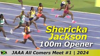 All New Shericka Jackson Easiest 100m Opener With Tina Clayton | Kemba Nelson | All Comers Meet 2024