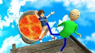 Baldi's Basics & FNAF:SB Gregory epic ragdolls and funny jumps [Garry's mod]