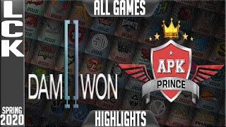 DWG vs APK Highlights ALL GAMES | LCK Spring 2020 W6D4 | Damwon Gaming vs APK Prince