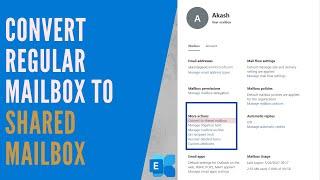 Convert Regular Mailbox to Shared Mailbox