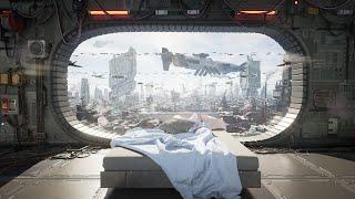 A Room With A View From A High Rise Sci-fi Bedroom  | Star Wars & BladeRunner Inspired | 4K