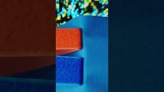 VELCRO ASMR ~ DOUBLE CRUNCH SERIES ~ ORANGE & LIGHT BLUE pulled apart from LIGHT BLUE #120