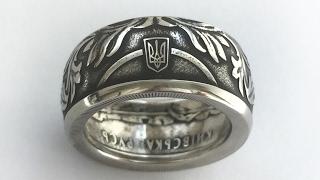 Coin ring Ukraine - Ukrainian coin rings. Made for custom order. Best coin ring!