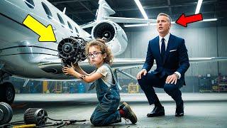 Little Girl Fixes Private Jet As A Joke — CEO Stops Cold At His Pilot-Wing Necklace!