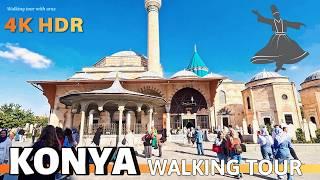 Konya City Center in Stunning 4K HDR: Immersive Walking Tour Through Turkey’s Historic Heart!