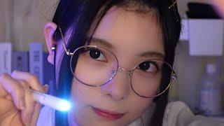 【ASMR】眼科医ロールプレイeye doctor examine sleepe eye check role playing/수면용 안과 롤플레이.펜라이트 트리거.눈을 검사하는 의사