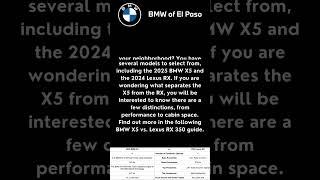 2024 BMW X5 vs. Lexus RX Comparison | BMW of El Paso #shorts