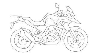 How to draw BMW G 310 GS step by step for beginners