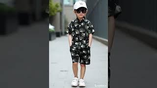 MYK Tropical Bloom Black Shirt & Shorts Set for Kids #kids #cute #kidsclothing #kidsgarments