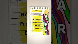 Simple Notebook Frontpage Design Ideas  #ytshorts #drawingideas #frontpagestyles #art