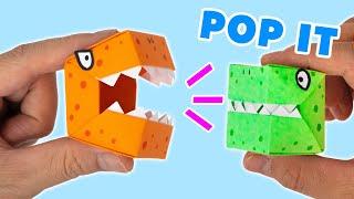 Origami Dinosaur T-rex BOX POP IT, origami fidget toy