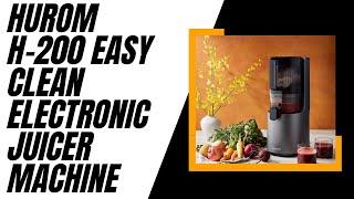 Hurom H-200 Easy Clean Electronic Juicer Machine (Silver) - Self Feeding Slow Juicer w/ Big Mouth