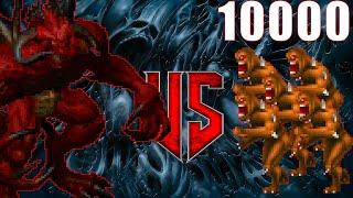 Diablo vs 10000 imps - DOOM vs DIABLO : Monster Infighting - RETRO BATTLES