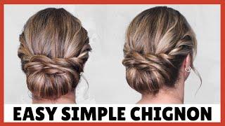 EINFACHE einfache Chignon-Brötchen-Frisur