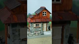 Step by step building a rustic stone house #shorts #vfuho #diy #house #miniature