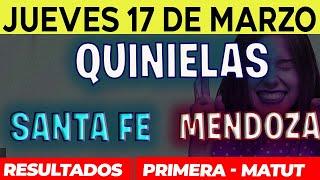 Quinielas Primera y matutina de Santa Fé y Mendoza, Jueves 17 de Marzo