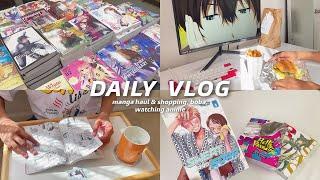 daily vlog : manga haul & shopping, boba, watching anime + more !