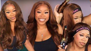 Perfect Chestnut Brown Hair Color for Fall  | 13x4 Lace Frontal Body Wave Wig ft Arabella Hair