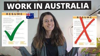 Work in Australia in 2024: How to Write a GOOD Resume/CV (Complete Guide)