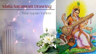 Saraswati Mata Drawing - Time-lapse Video / Saraswati Thakur Drawing / Creative Prasanta