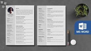 TWO PAGES Resume Template  DOWNLOAD FREE ⬇ (2021) How to Make 2 Page CV in MS Word