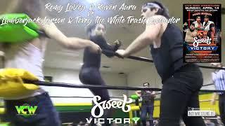 Lumberjack Larson & Terry the White Trash Luchador v Remy LaVey & Raven Aura