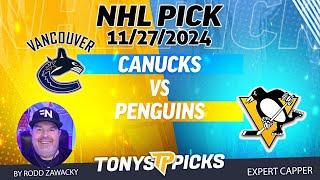 Vancouver Canucks vs Pittsburgh Penguins 11/27/24 NHL Pick to Wager