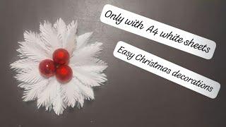 Christmas decorations with A4 sheet white paper #diy #papercraft #Christmas #artandcraft#craft