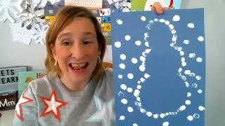 Preschool Snowman finger painting craft time with Ms Julie, Lets craft kids!