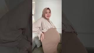 bumil hijab cantik perut besar