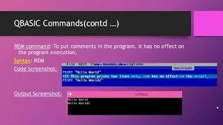 QBASIC commands and punctuations