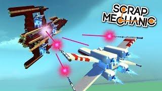  БИТВА КОСМИЧЕСКИХ КОРАБЛЕЙ X WING против ТРЕЗУБЦА  МУЛЬТИК в Scrap Mechanic  СКРАП МЕХАНИК 