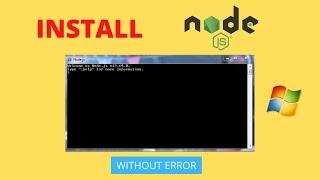 How to Install Node.js on Windows 7 | Error Solved