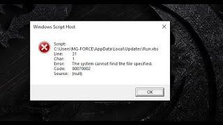 how to fix Windows Script Host / run.vbs error in pc