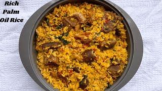 THE BEST PALM OIL RICE RECIPE | HOW TO MAKE TASTY AND RICH PALM OIL RICE | NATIVE JOLLOF RICE