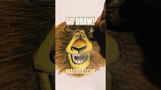 FAST drawing - MADAGASCAR movie: lion ALEX #art #drawing #madagascar animated film