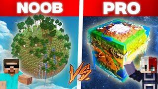 NOOB vs PRO ILLEGAL PLANETS BUILD BATTLE MINECRAFT!!