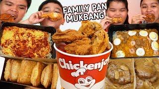 JOLLIBEE FAMILY PAN MUKBANG | SPAGHETTI PAN | CHICKEN JOY | PALABOK PAN | BURGER STEAK | SWEET PIES