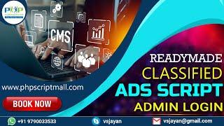 Readymade Advanced Classified Ads CMS Admin  Login 2024 Technical Video demo Readymade PHP Scripts