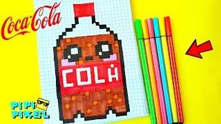 COCA-COLA по клеточкам KAWAII КОЛА !PIXEL ART HOW TO DRAW РИСУЕМ ПО КЛЕТОЧКАМ