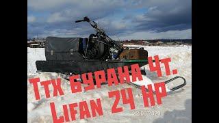 Ттх 4Т бурана с двигателем Lifan 24 лс.