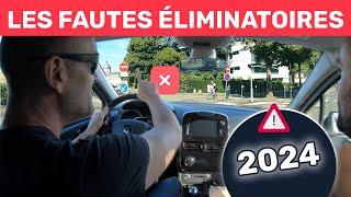 LES FAUTES ÉLIMINATOIRES AU PERMIS 2024